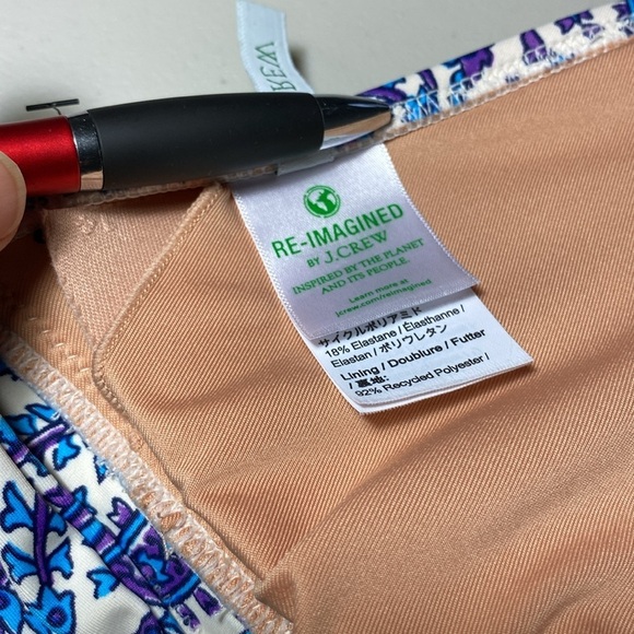 J. Crew, Plunge bikini top in purple paisley, XXL - Picture 5 of 6